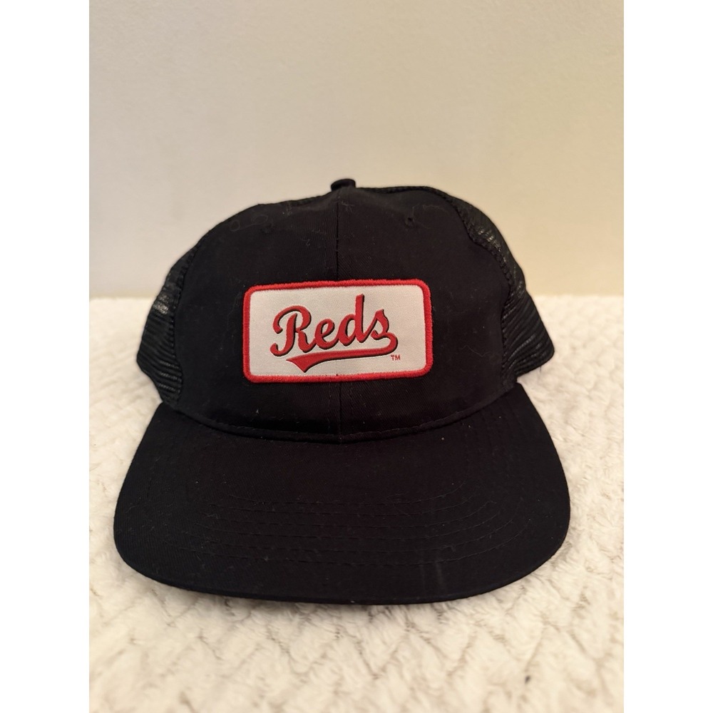 Cincinnati Reds Black SGA Trucker Cap Hat